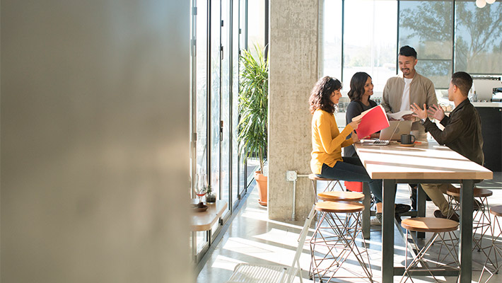 Young professionals having a meeting in a modern office space