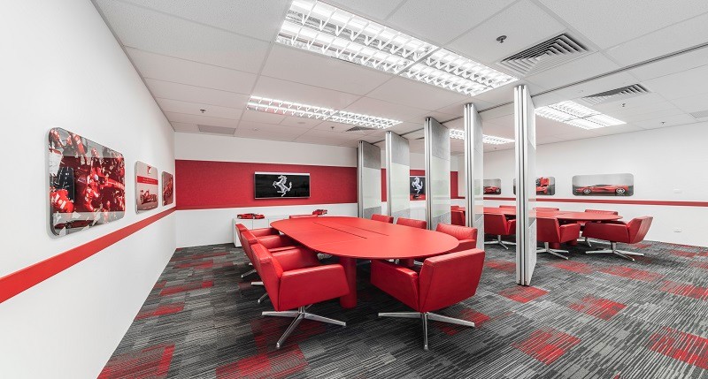 Ferrari's South East Asia HQ meeting room