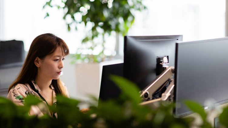 Asia woman working in office