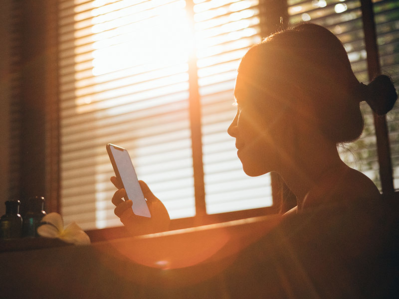 A girl using a mobile phone