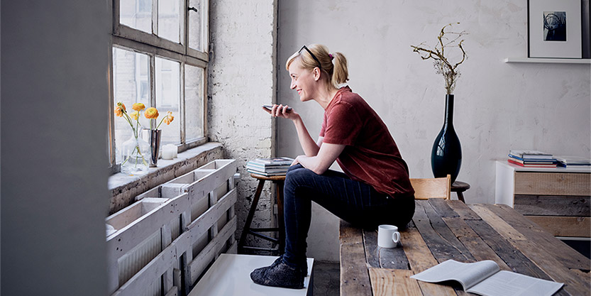 Women sitting near window