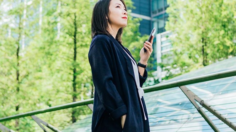 Girl Looking at some building