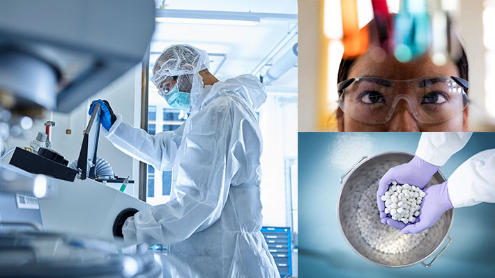 A lab technician working in laboratory 