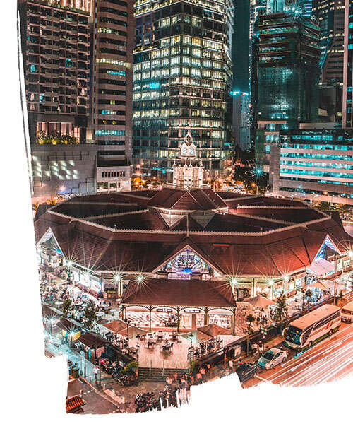 Beautiful view of hawker center in Singapore