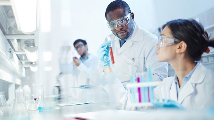  Scientist are working in laboratory.