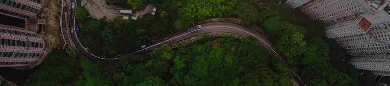 Top view of a road in a smart city